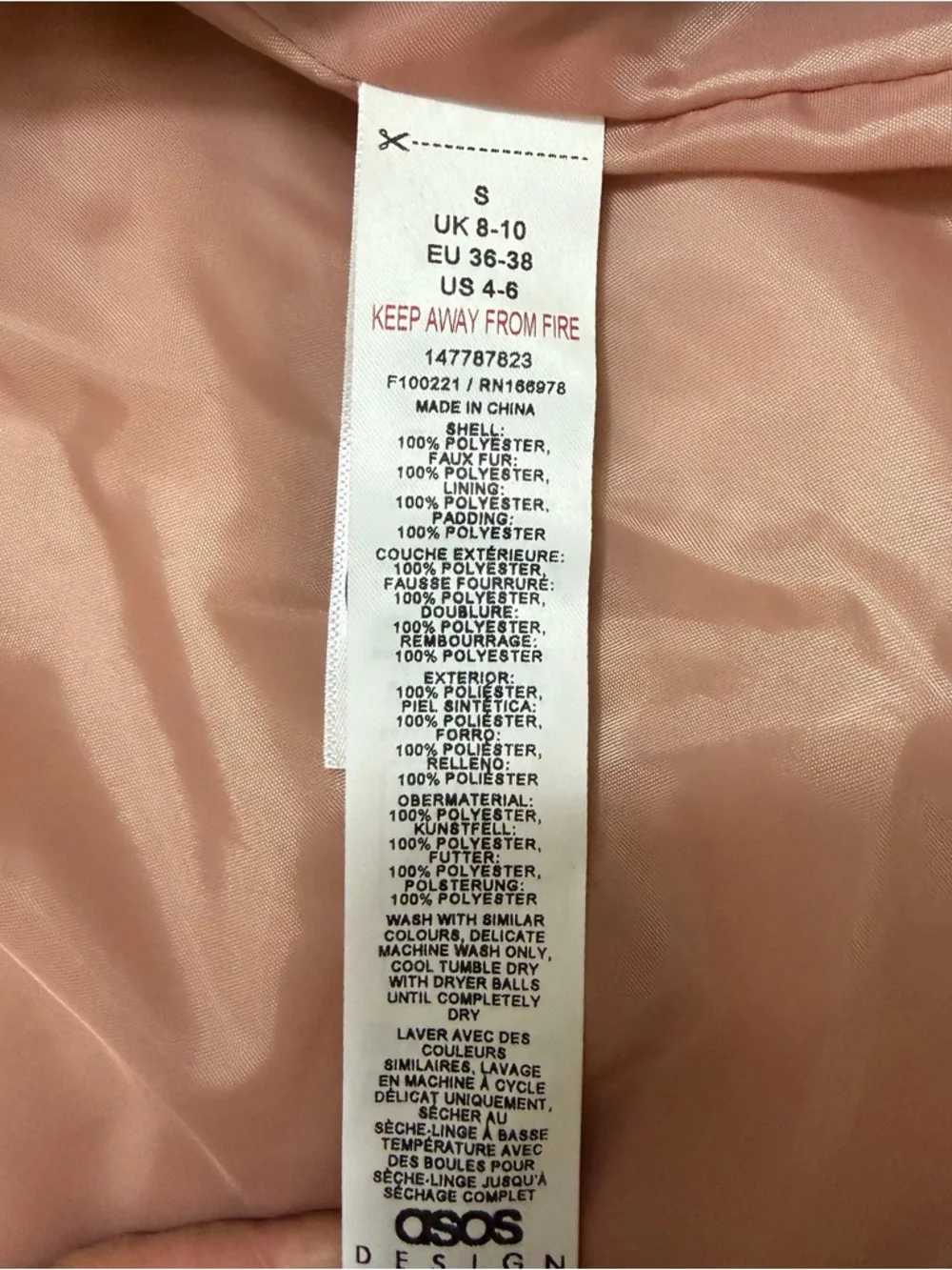 Asos Design Quilted Hybrid Teddy Collarless Jacket Mocha Women’s Size Small Chic - Picture 12 of 12